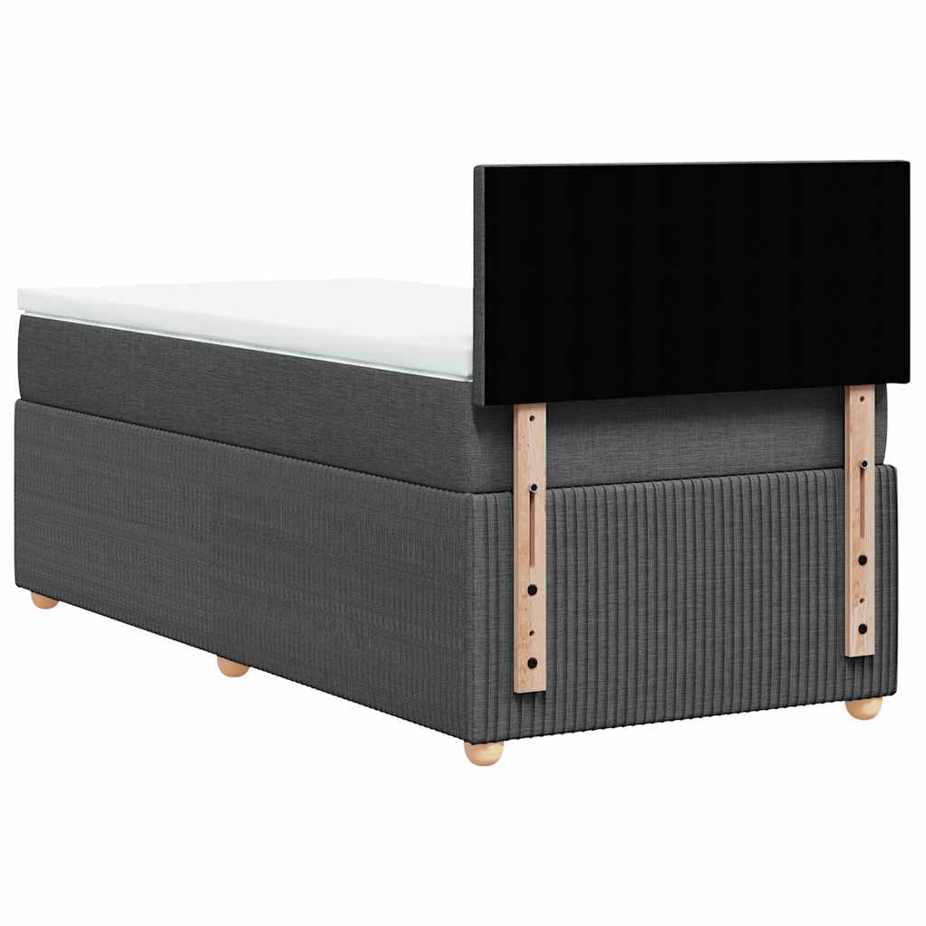 Boxspring met matras stof donkergrijs 90x200 cm – afbeelding 8
