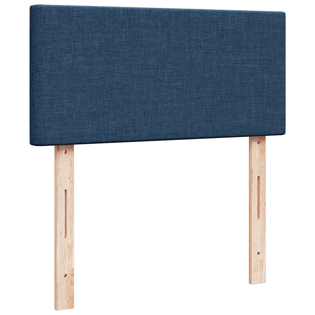 Boxspring met matras stof blauw 90x200 cm – afbeelding 12