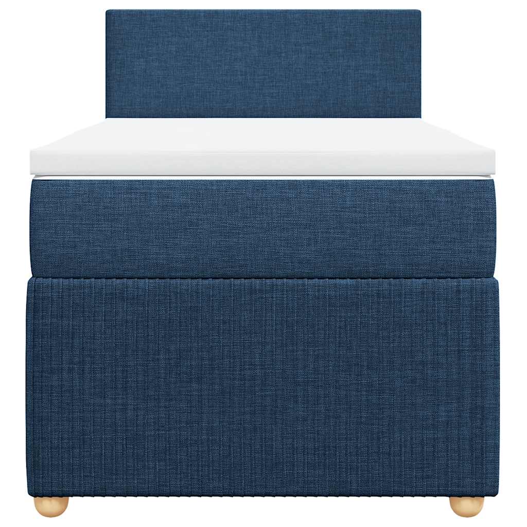 Boxspring met matras stof blauw 90x200 cm – afbeelding 6