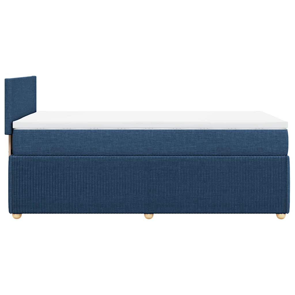 Boxspring met matras stof blauw 90x200 cm – afbeelding 7