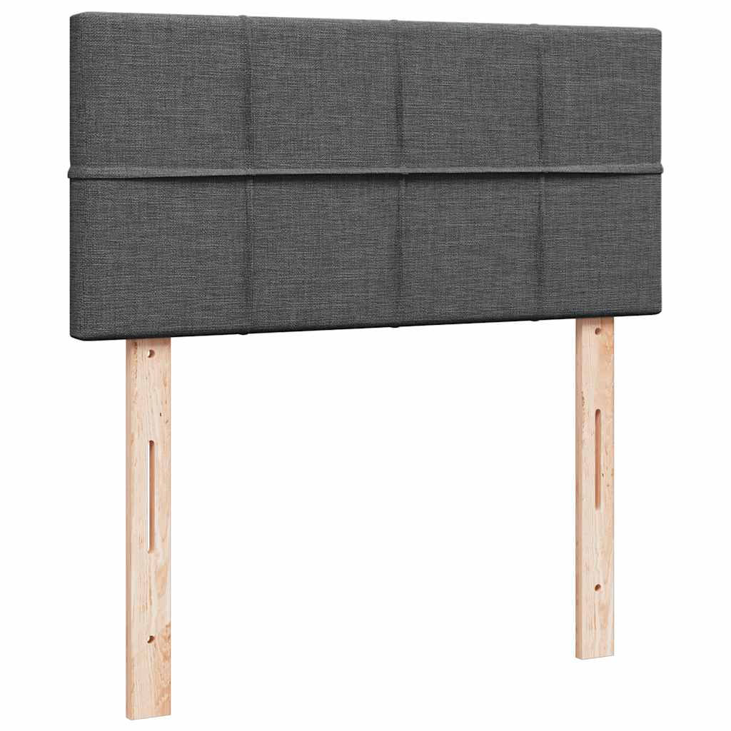 Boxspring met matras stof donkergrijs 90x200 cm – afbeelding 12