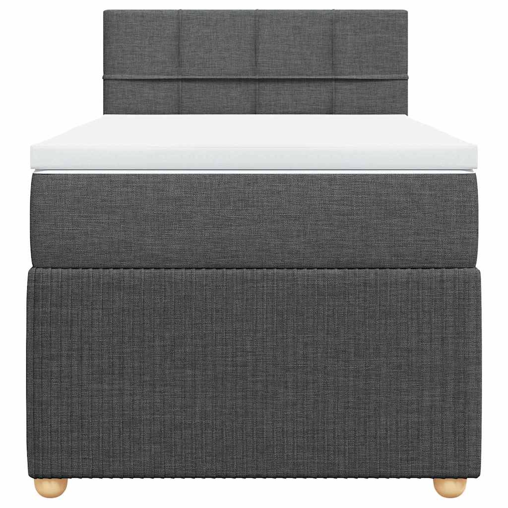 Boxspring met matras stof donkergrijs 90x200 cm – afbeelding 6