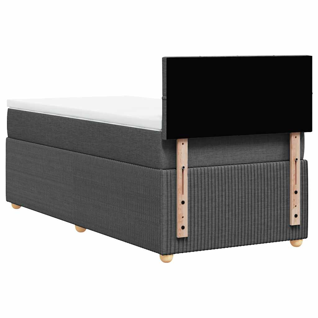 Boxspring met matras stof donkergrijs 90x200 cm – afbeelding 8