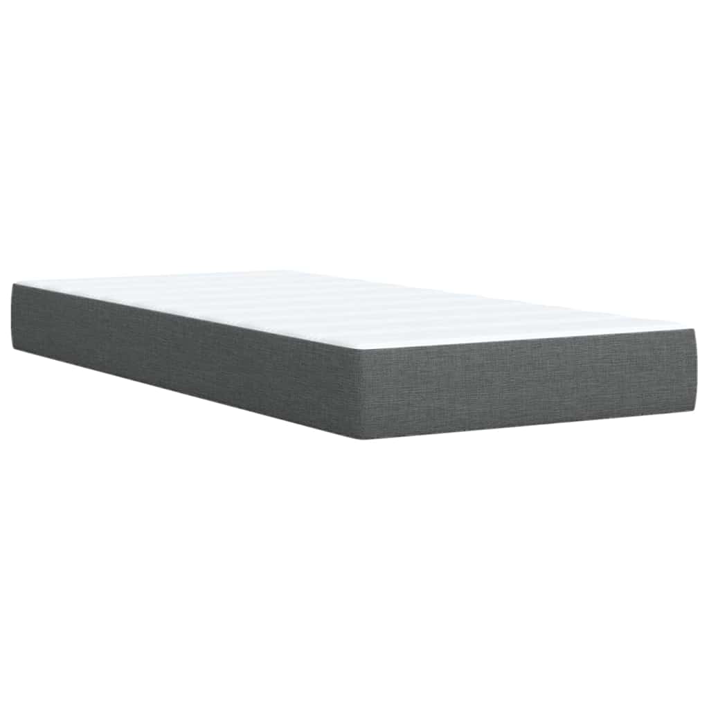 Boxspring met matras stof donkergrijs 90x200 cm – afbeelding 10