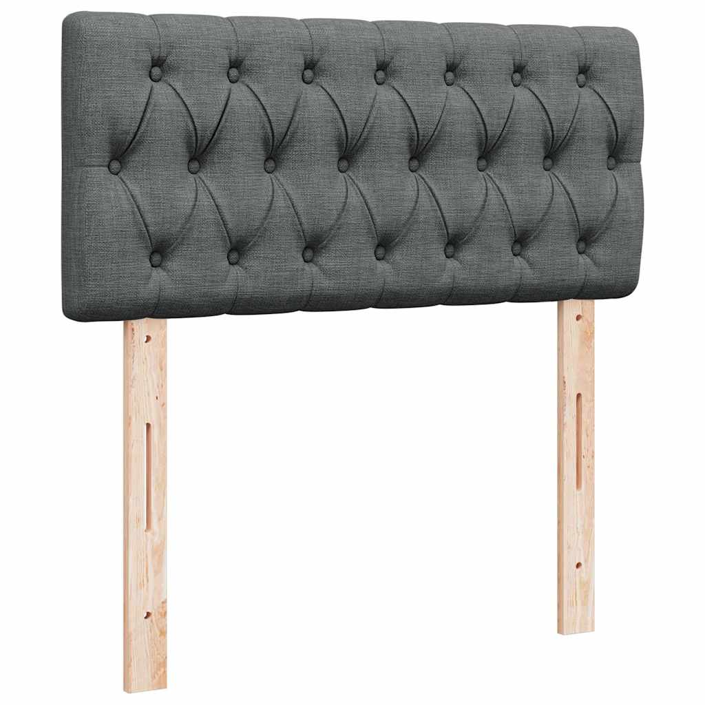 Boxspring met matras stof donkergrijs 90x200 cm – afbeelding 12