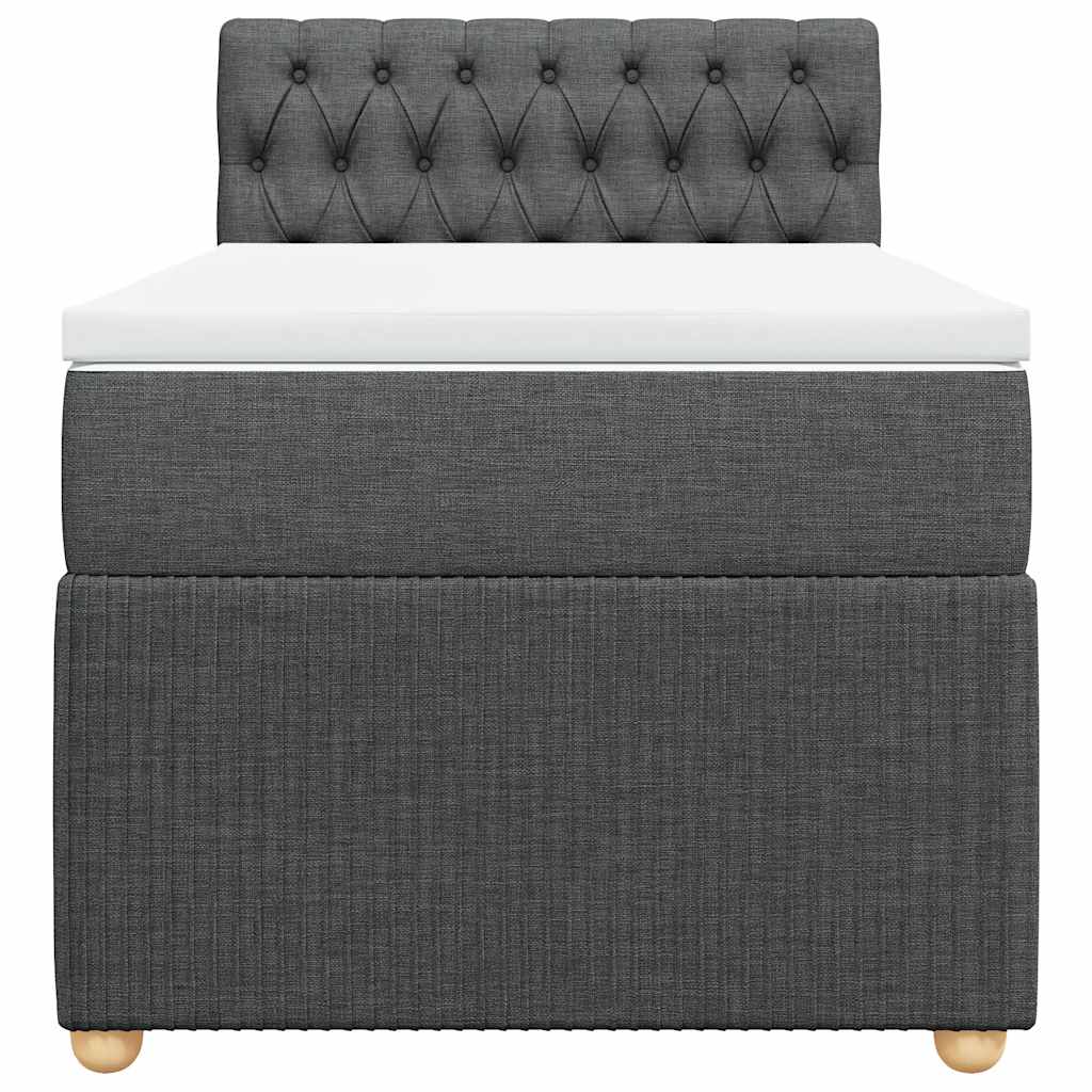 Boxspring met matras stof donkergrijs 90x200 cm – afbeelding 6