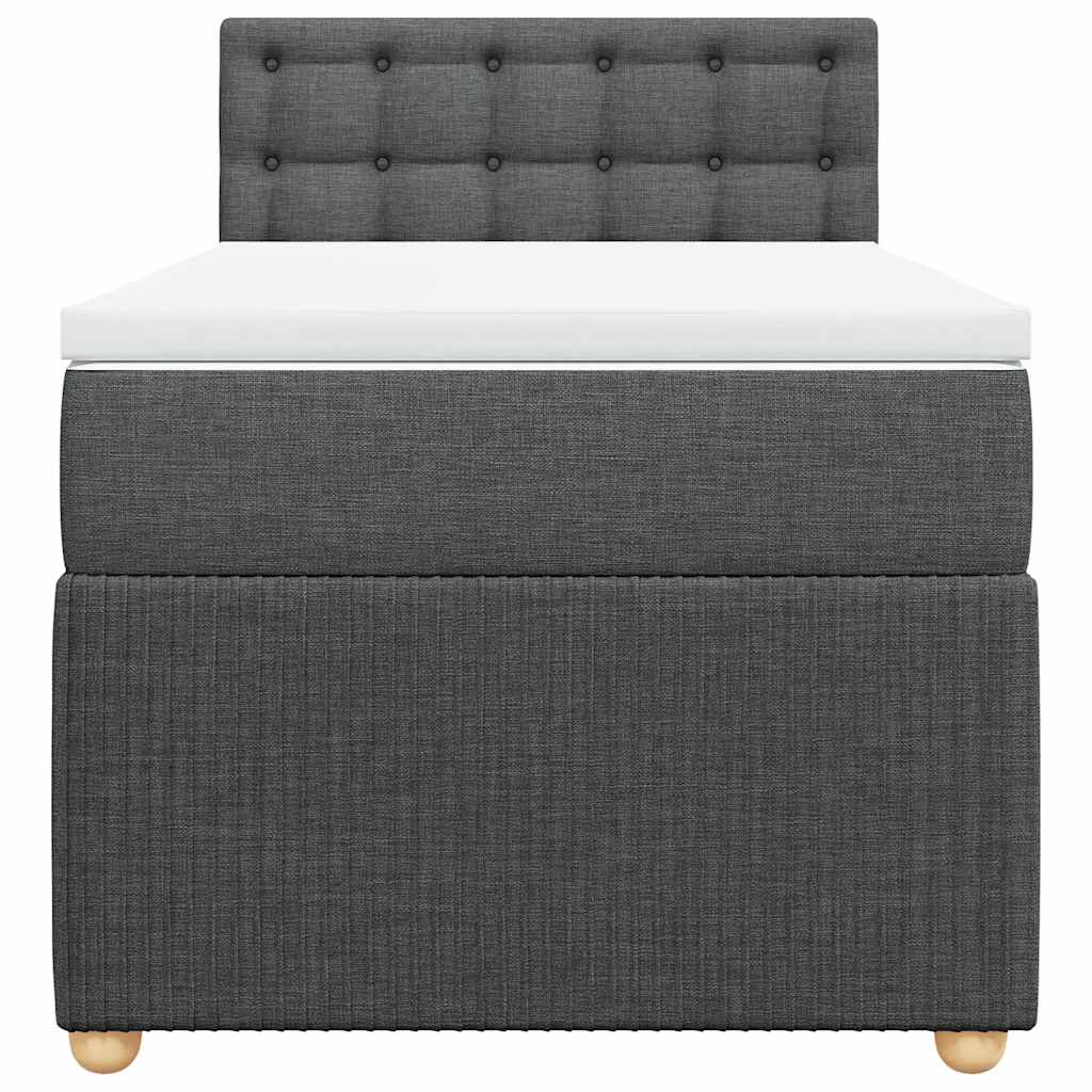 Boxspring met matras stof donkergrijs 90x200 cm – afbeelding 6