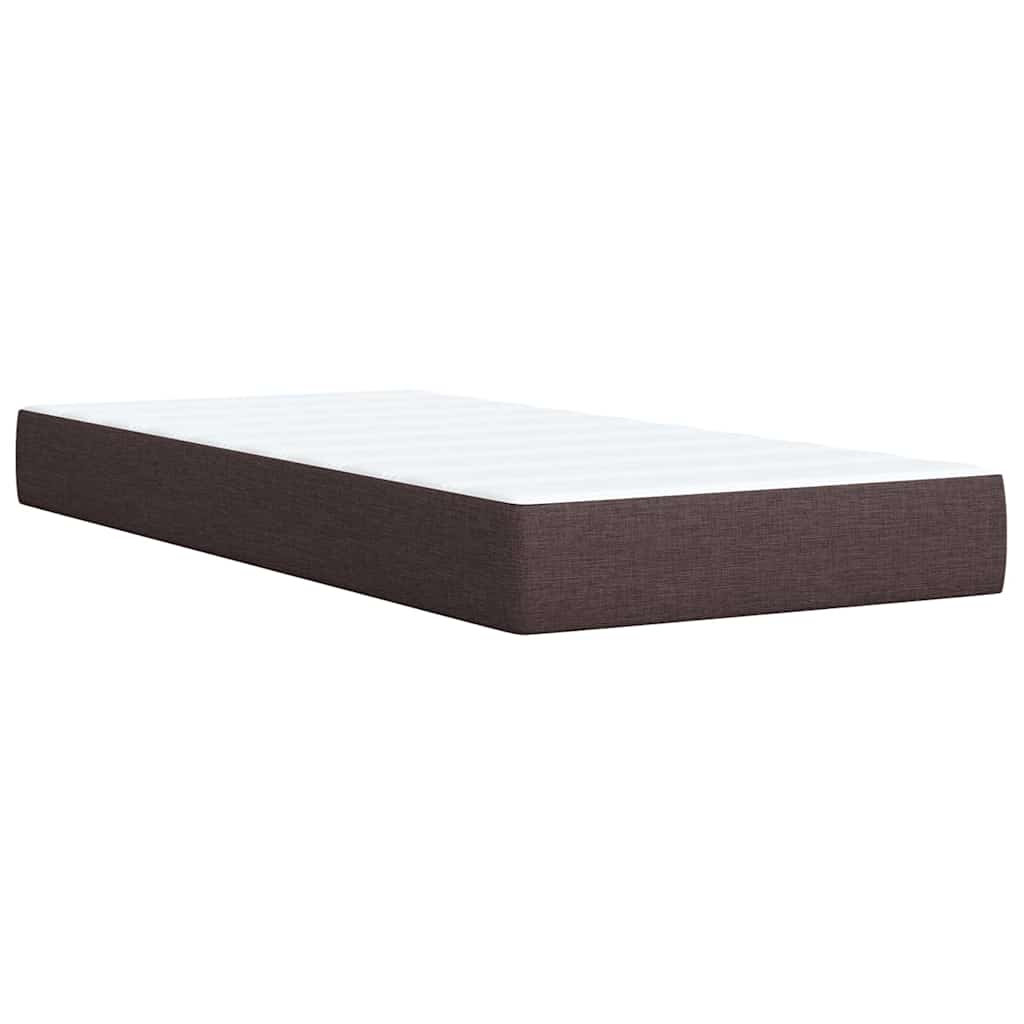 Boxspring met matras stof donkerbruin 100x200 cm – afbeelding 10