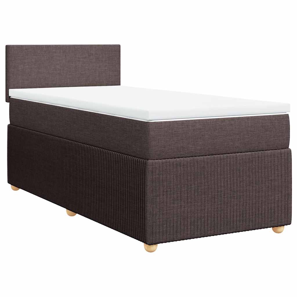 Boxspring met matras stof donkerbruin 100x200 cm – afbeelding 3