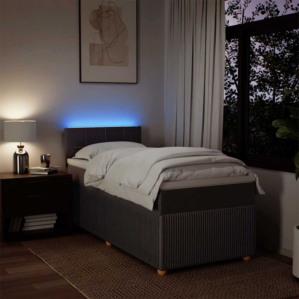 Boxspring met matras stof donkerbruin 100x200 cm – afbeelding 5