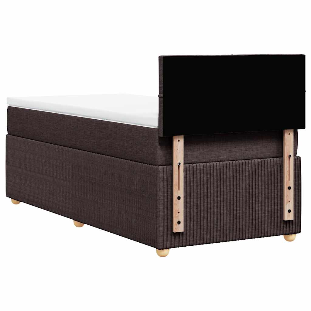 Boxspring met matras stof donkerbruin 100x200 cm – afbeelding 8