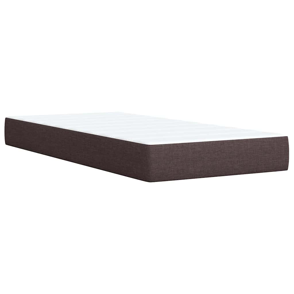 Boxspring met matras stof donkerbruin 100x200 cm – afbeelding 10