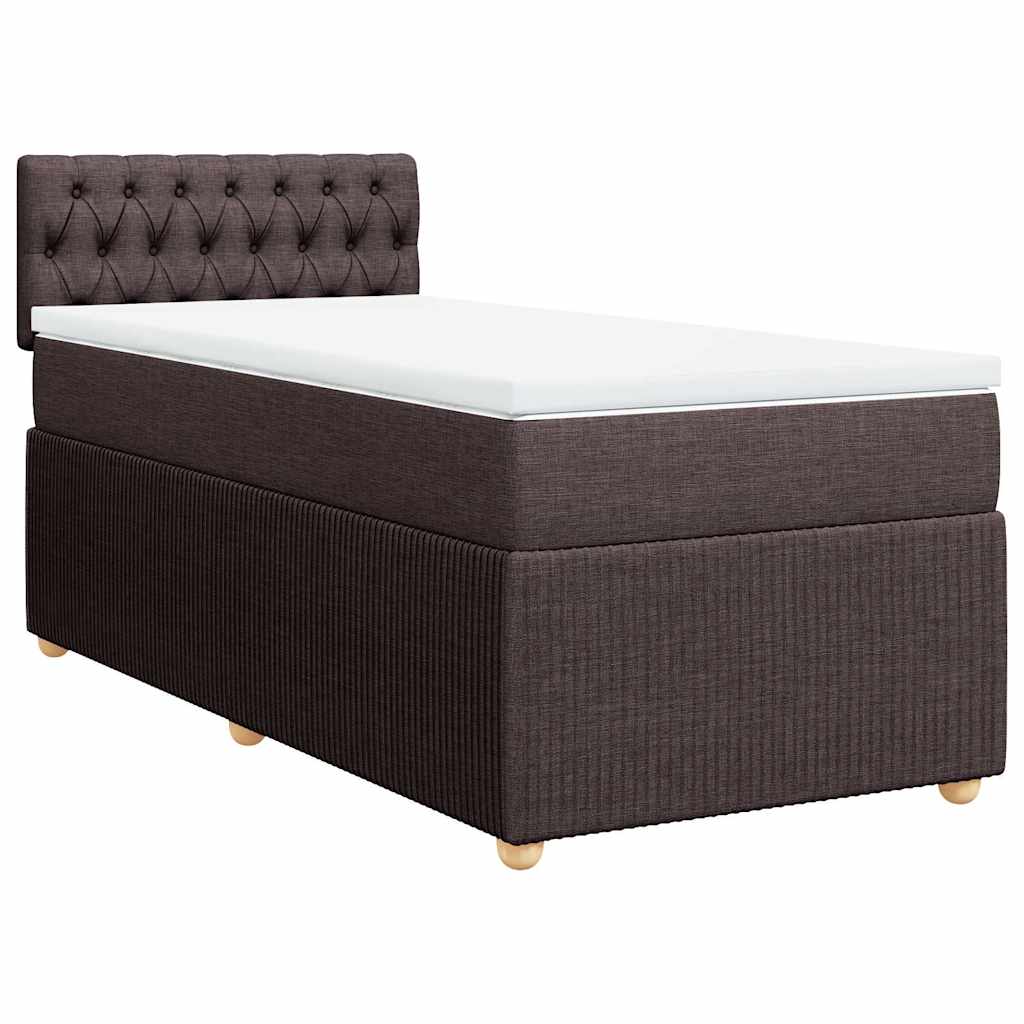 Boxspring met matras stof donkerbruin 100x200 cm – afbeelding 3