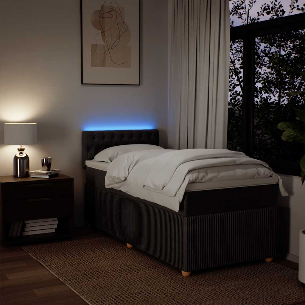 Boxspring met matras stof donkerbruin 100x200 cm – afbeelding 5