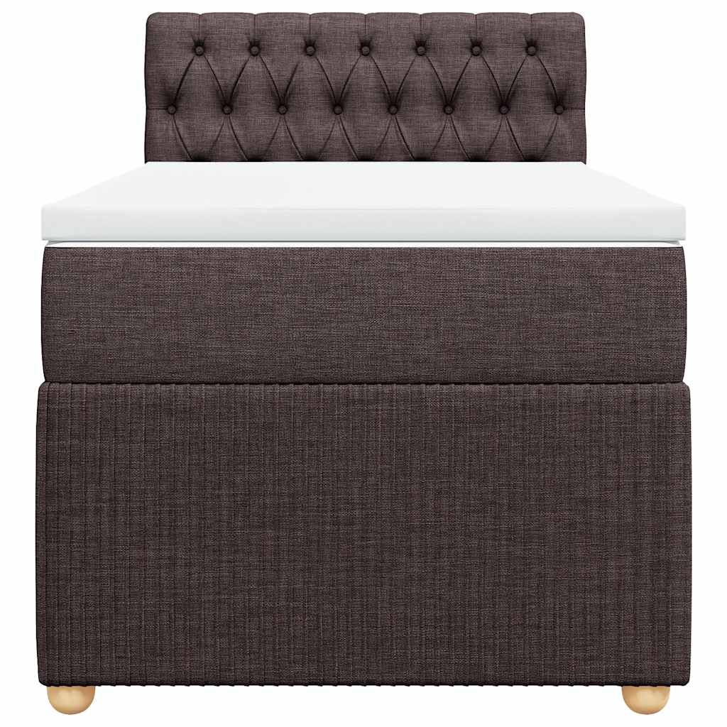 Boxspring met matras stof donkerbruin 100x200 cm – afbeelding 6