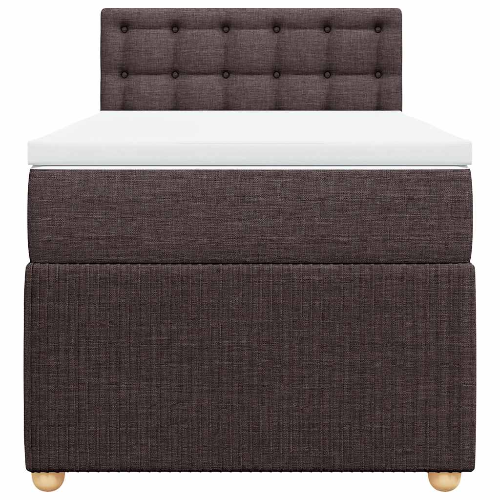 Boxspring met matras stof donkerbruin 100x200 cm – afbeelding 6