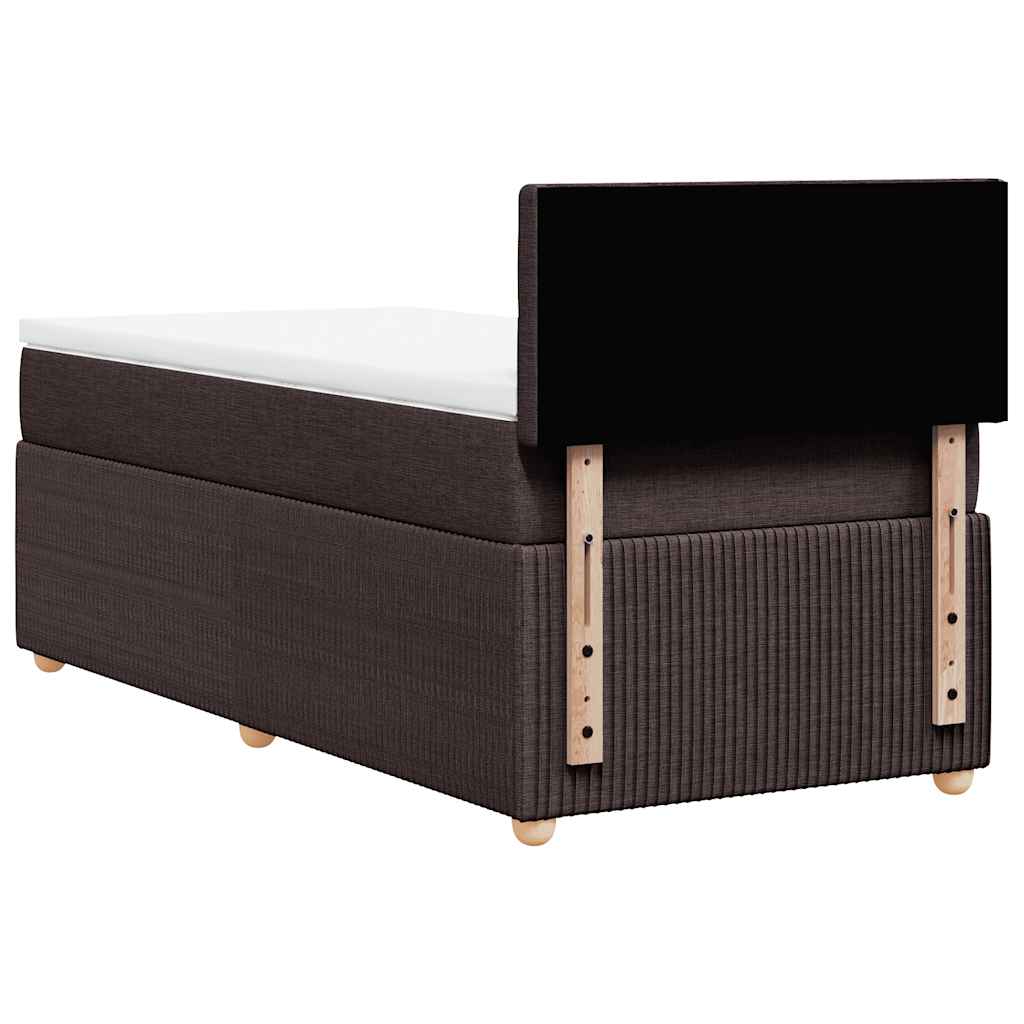 Boxspring met matras stof donkerbruin 100x200 cm – afbeelding 8