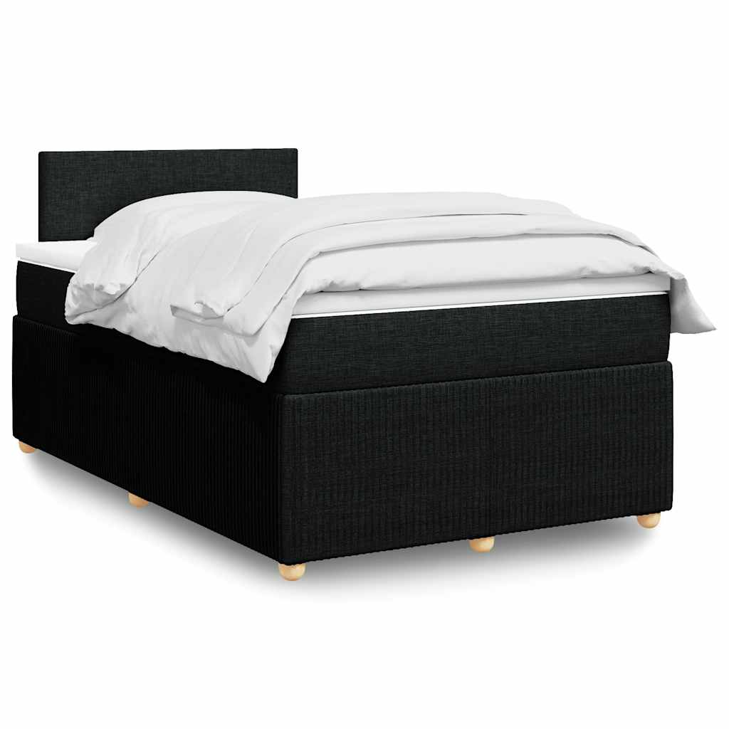 Boxspring met matras stof zwart 120x190 cm – afbeelding 1