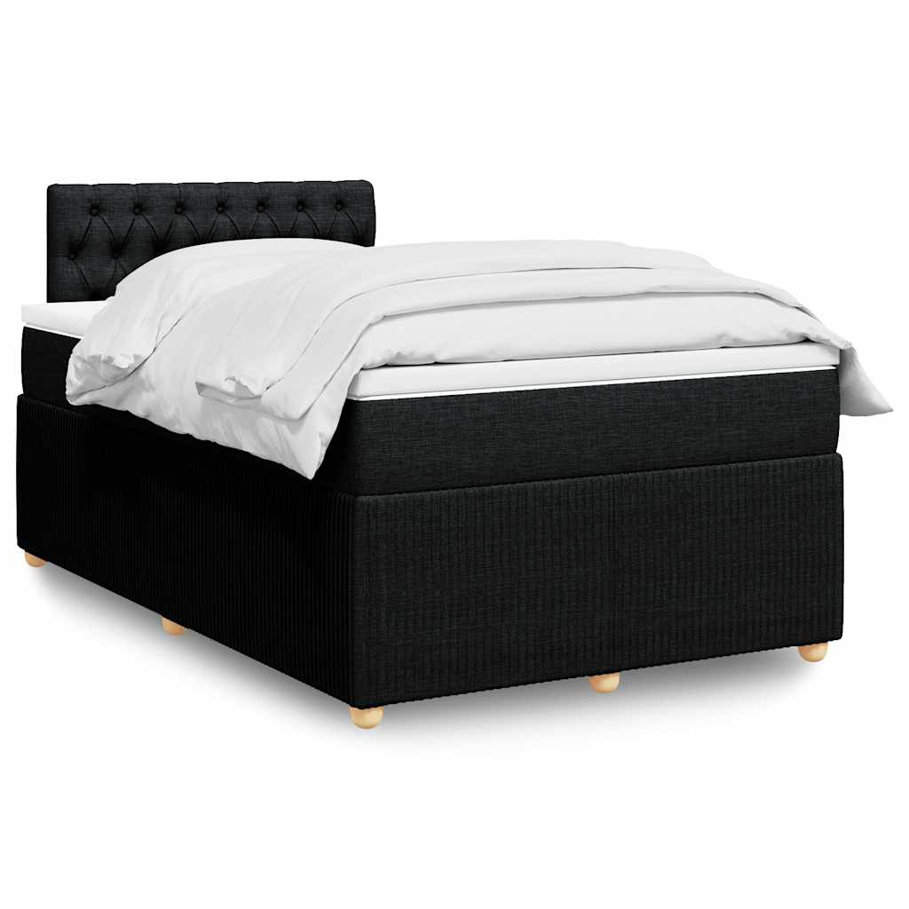 Boxspring met matras stof zwart 120x190 cm – afbeelding 1