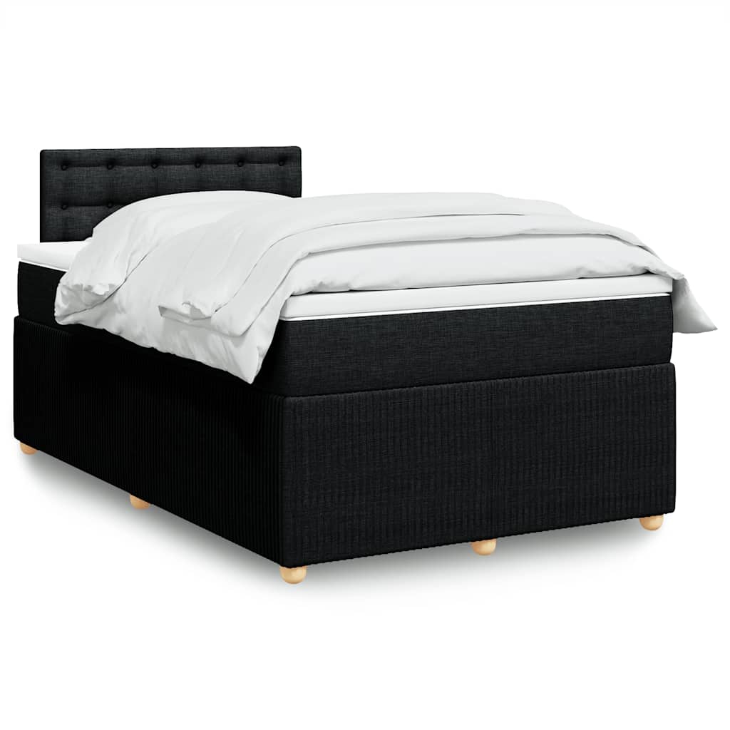 Boxspring met matras stof zwart 120x190 cm – afbeelding 1