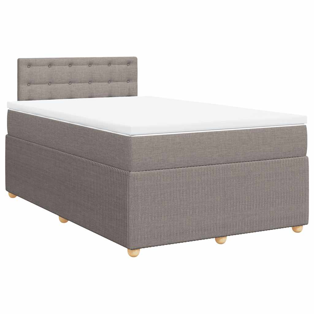 Boxspring met matras stof taupe 120x190 cm – afbeelding 3