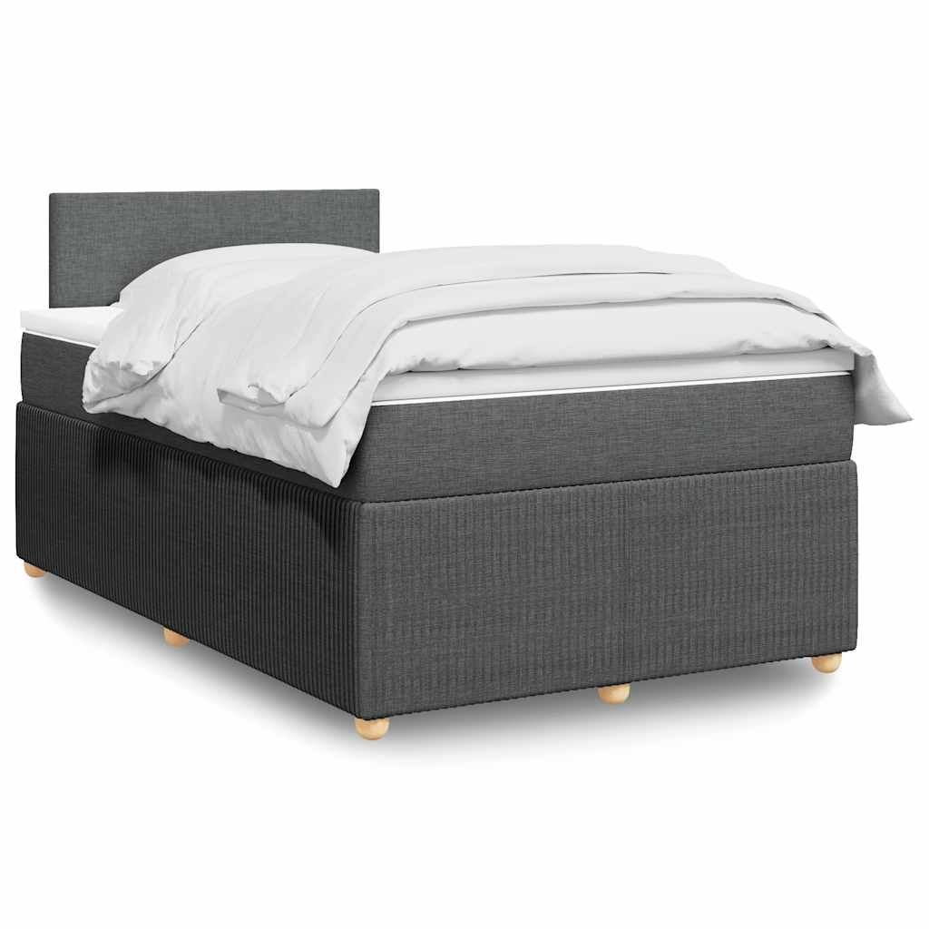 Boxspring met matras stof donkergrijs 120x200 cm – afbeelding 1