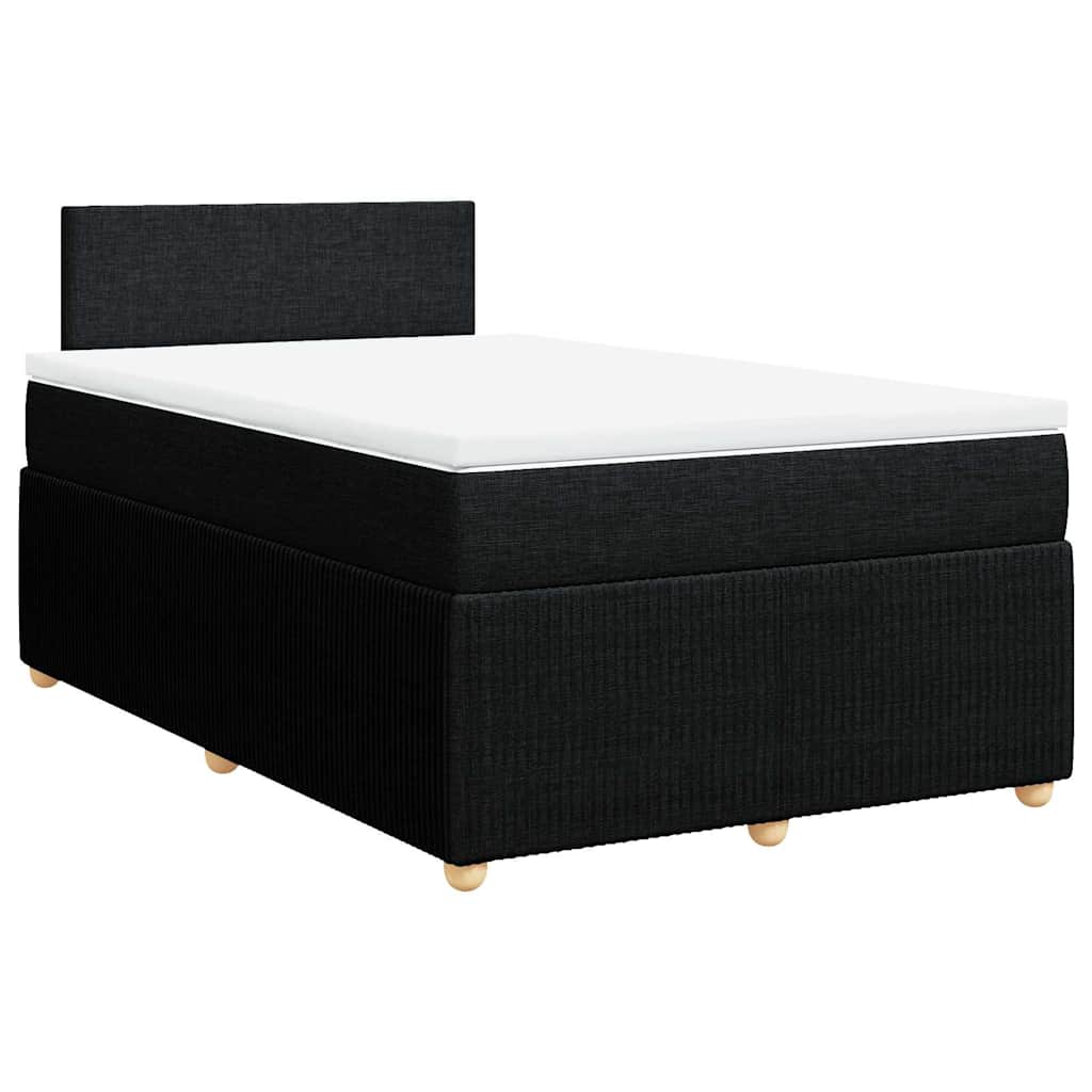 Boxspring met matras stof zwart 120x200 cm – afbeelding 3
