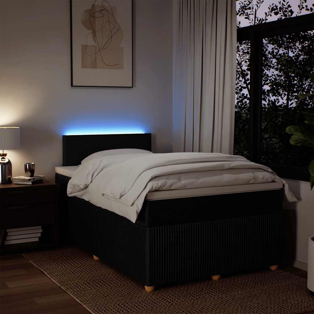 Boxspring met matras stof zwart 120x200 cm – afbeelding 5