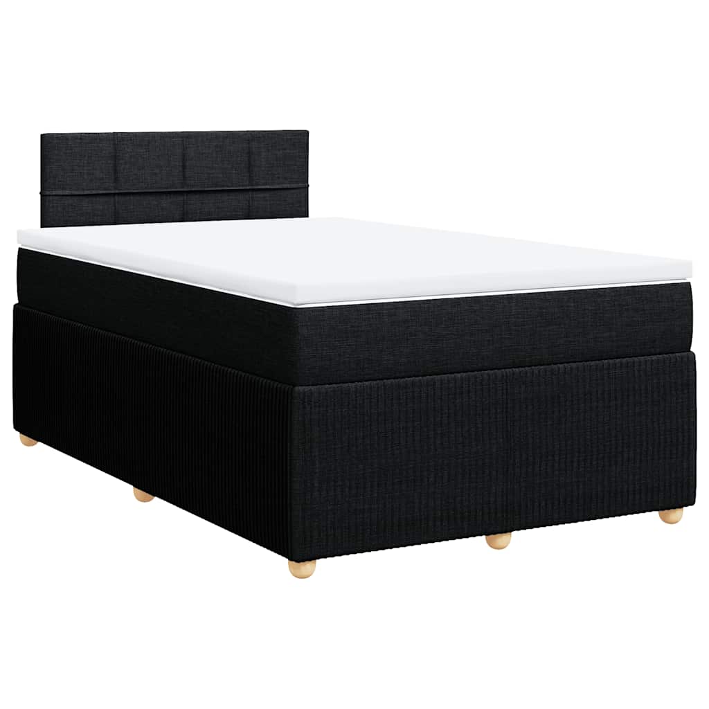 Boxspring met matras stof zwart 120x200 cm – afbeelding 3