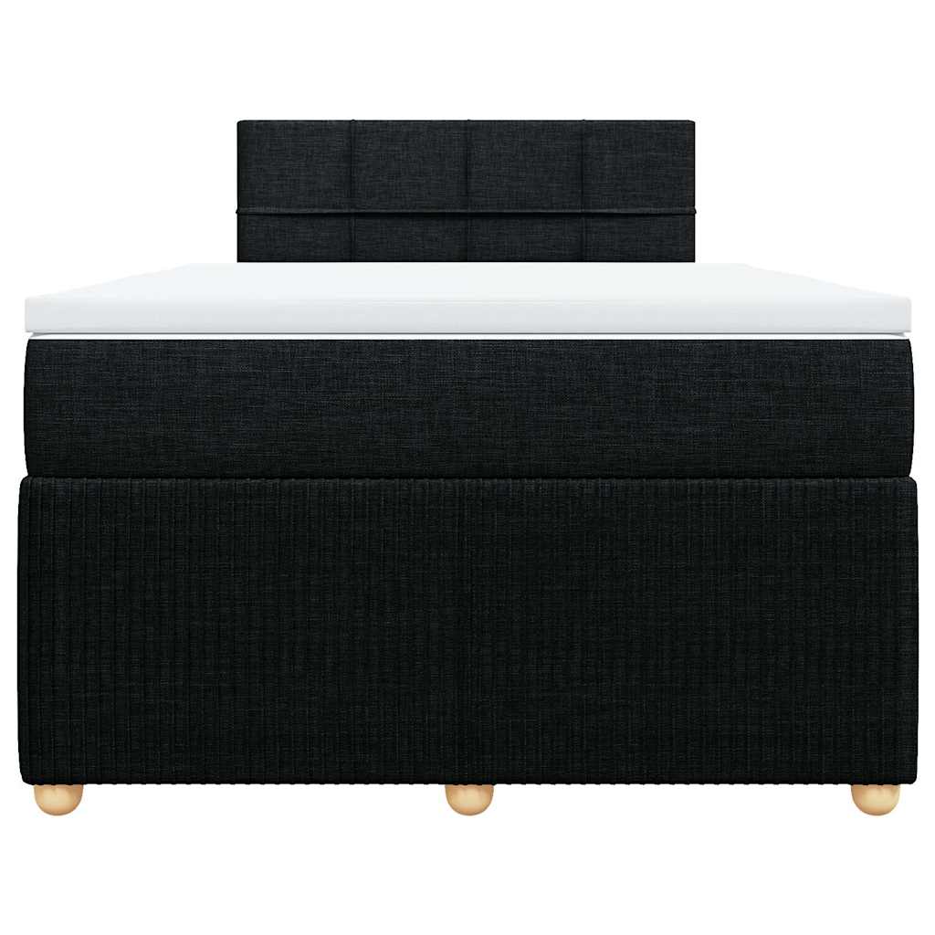 Boxspring met matras stof zwart 120x200 cm – afbeelding 6
