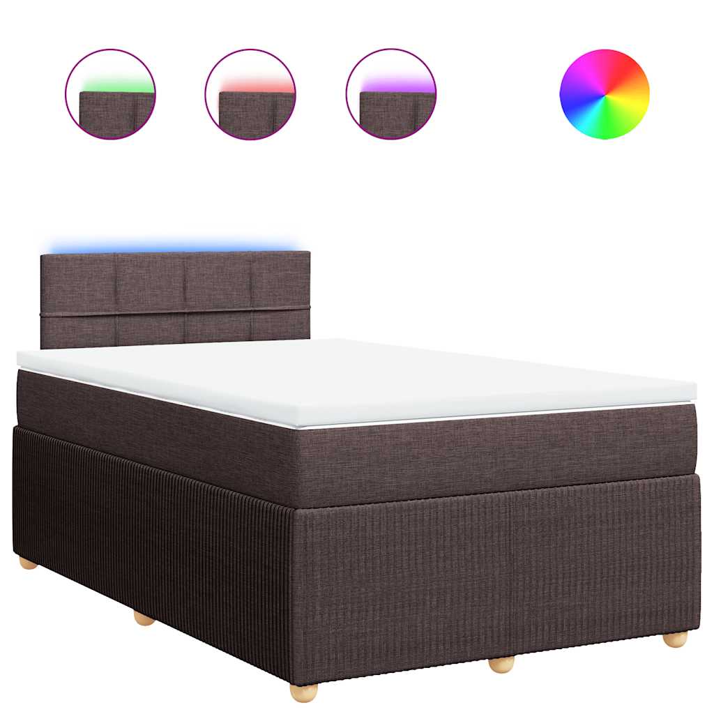Boxspring met matras stof donkerbruin 120x200 cm – afbeelding 2