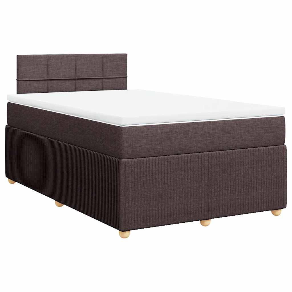 Boxspring met matras stof donkerbruin 120x200 cm – afbeelding 3