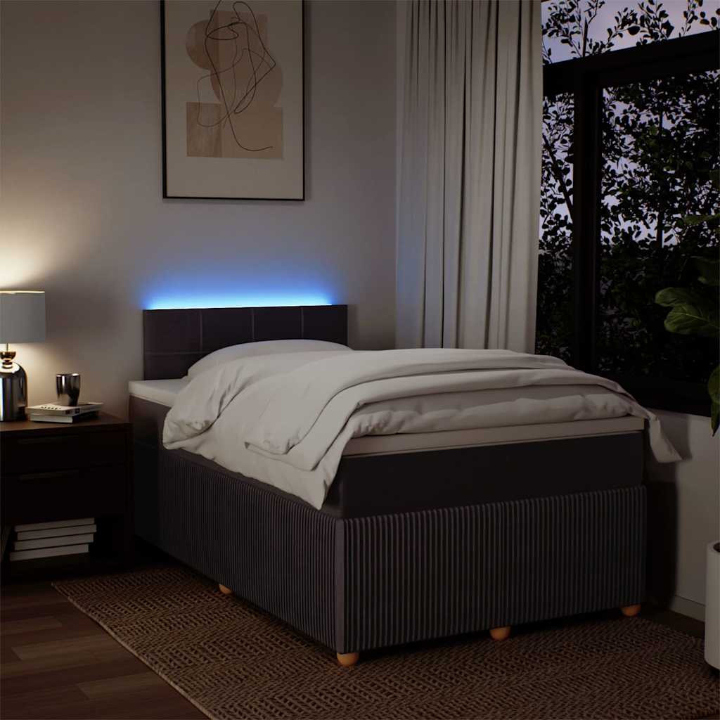 Boxspring met matras stof donkerbruin 120x200 cm – afbeelding 5
