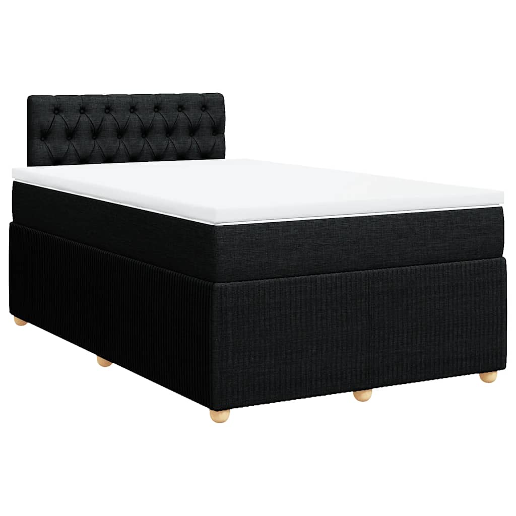 Boxspring met matras stof zwart 120x200 cm – afbeelding 3