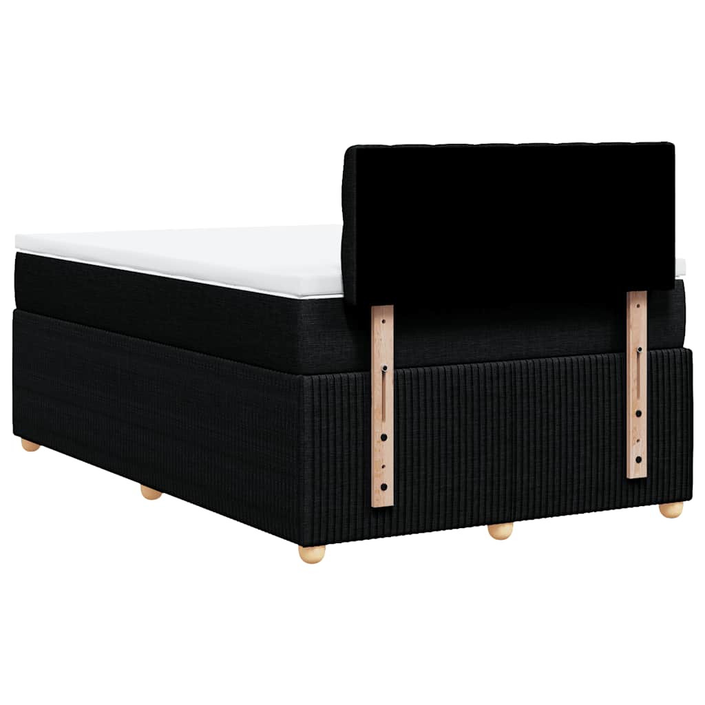 Boxspring met matras stof zwart 120x200 cm – afbeelding 8