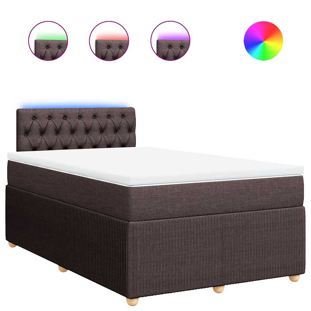 Boxspring met matras stof donkerbruin 120x200 cm – afbeelding 2