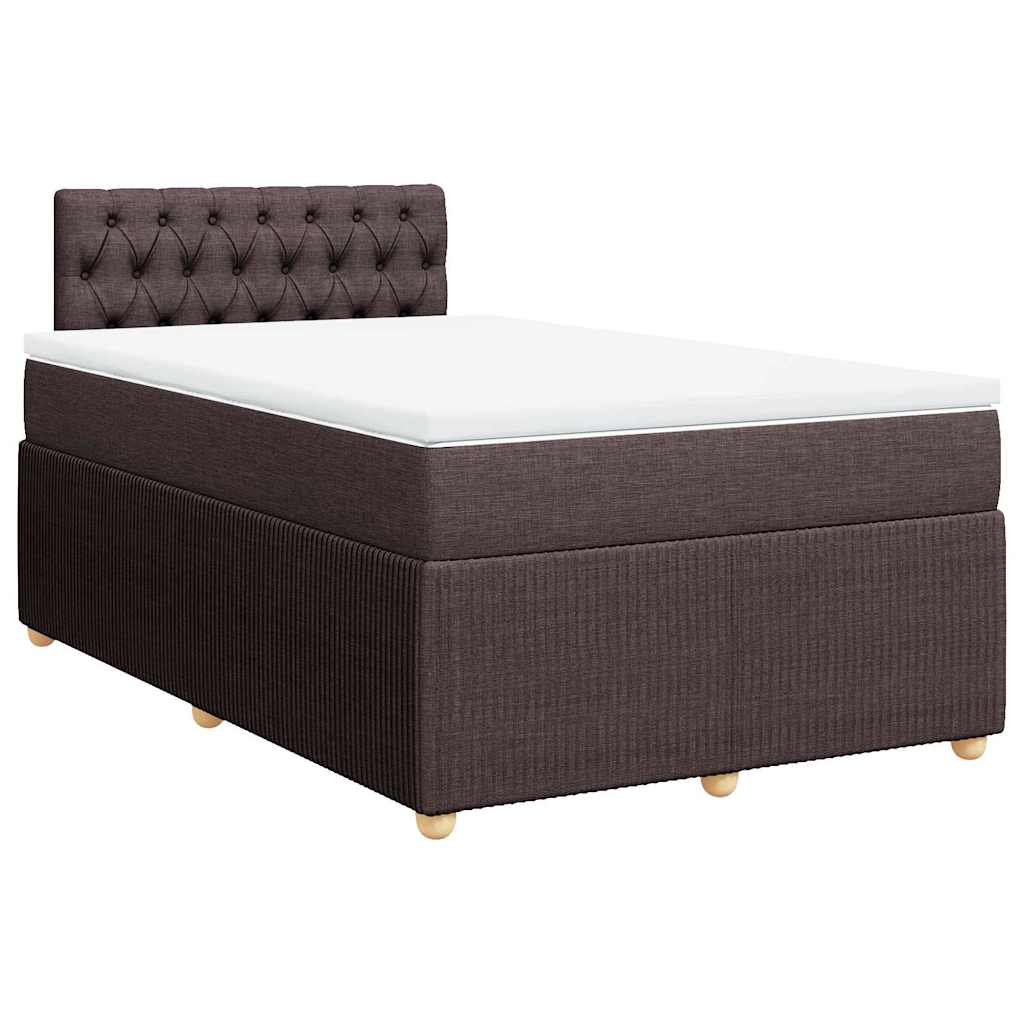 Boxspring met matras stof donkerbruin 120x200 cm – afbeelding 3