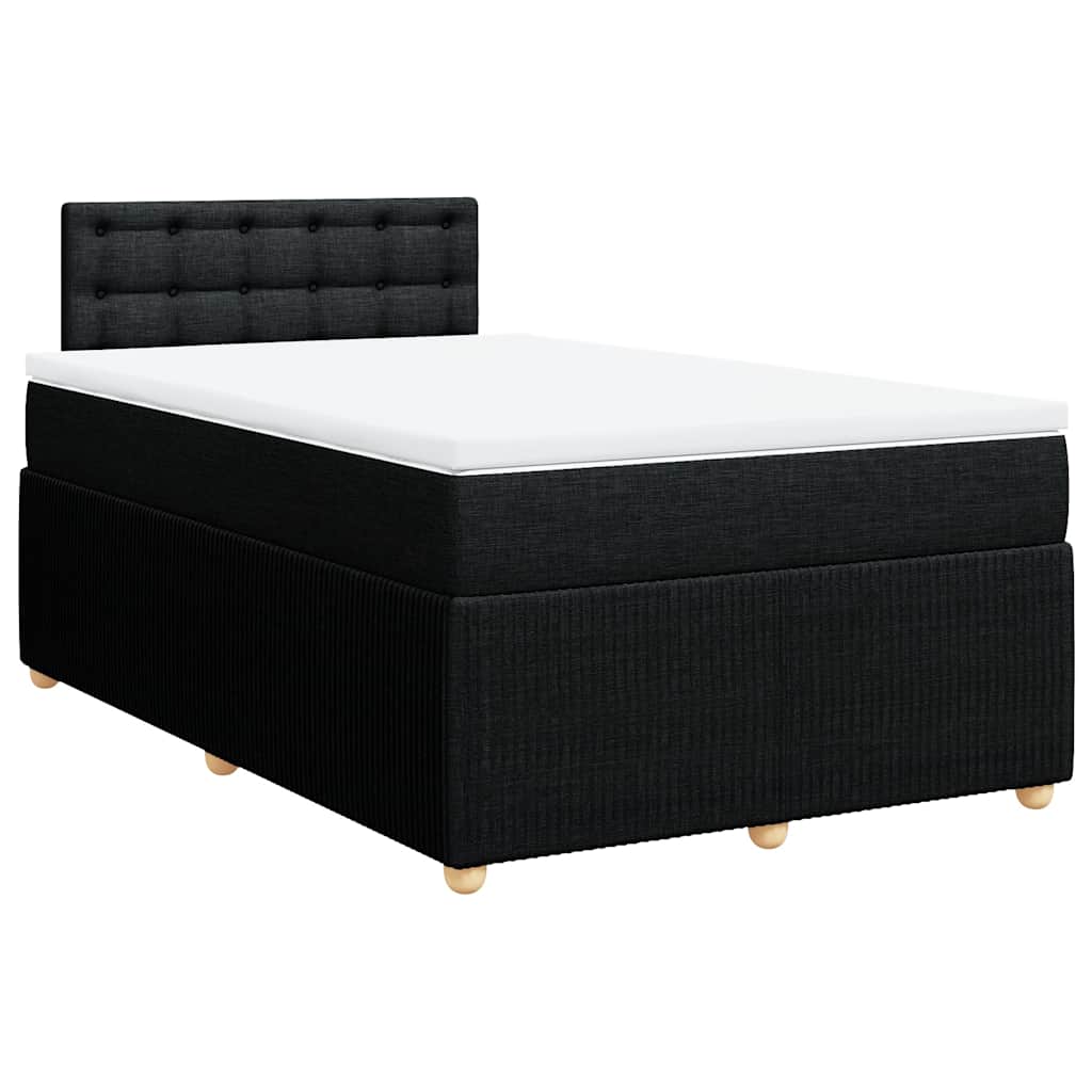 Boxspring met matras stof zwart 120x200 cm – afbeelding 3