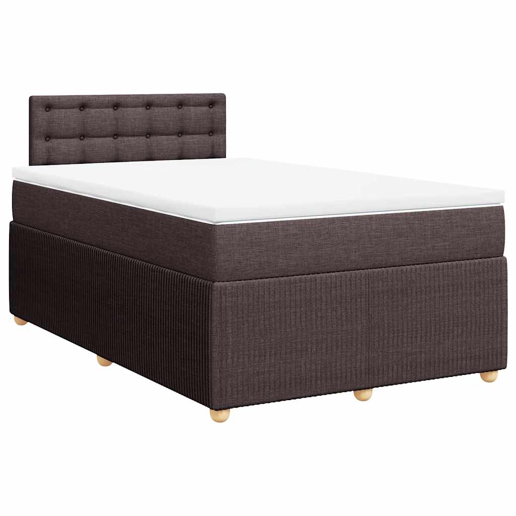 Boxspring met matras stof donkerbruin 120x200 cm – afbeelding 3