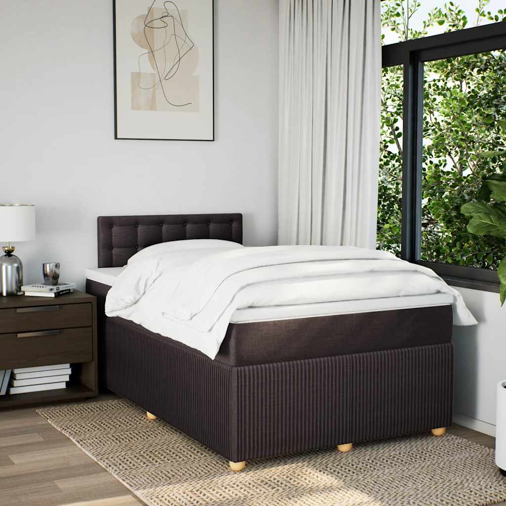 Boxspring met matras stof donkerbruin 120x200 cm – afbeelding 4