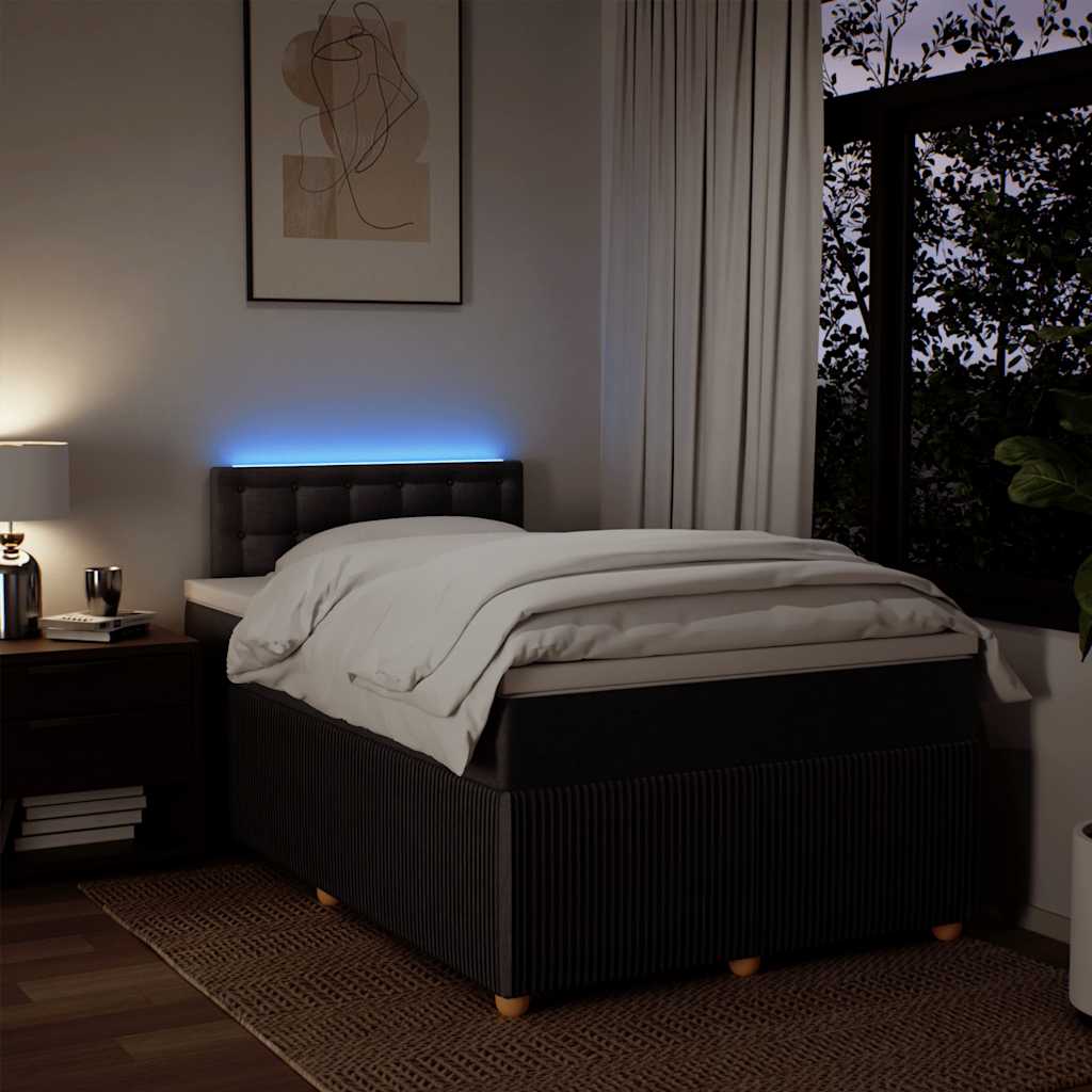 Boxspring met matras stof donkerbruin 120x200 cm – afbeelding 5