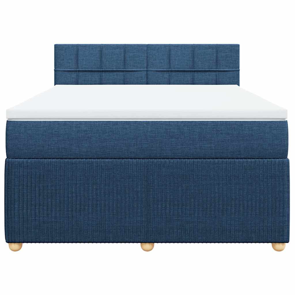 Boxspring met matras stof blauw 140x190 cm – afbeelding 6