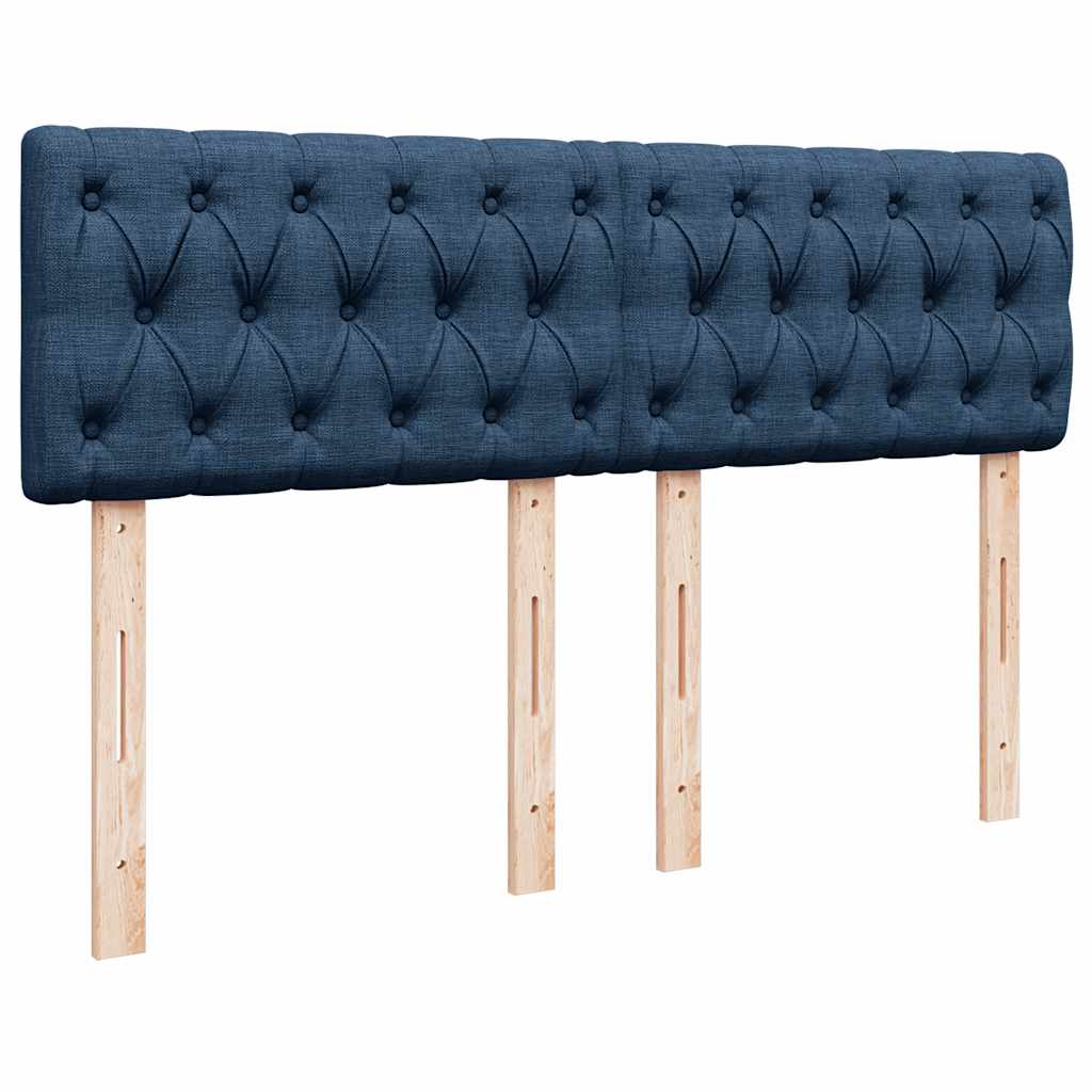 Boxspring met matras stof blauw 140x190 cm – afbeelding 12