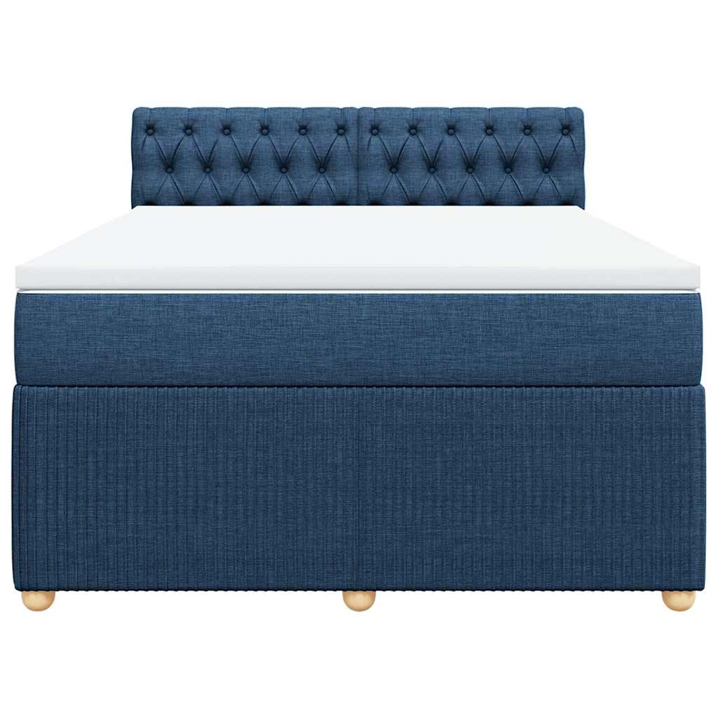 Boxspring met matras stof blauw 140x190 cm – afbeelding 6