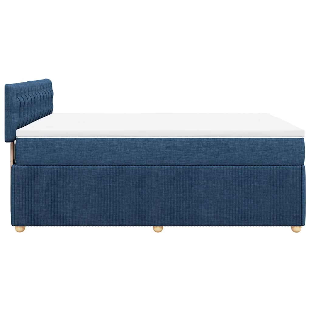 Boxspring met matras stof blauw 140x190 cm – afbeelding 7