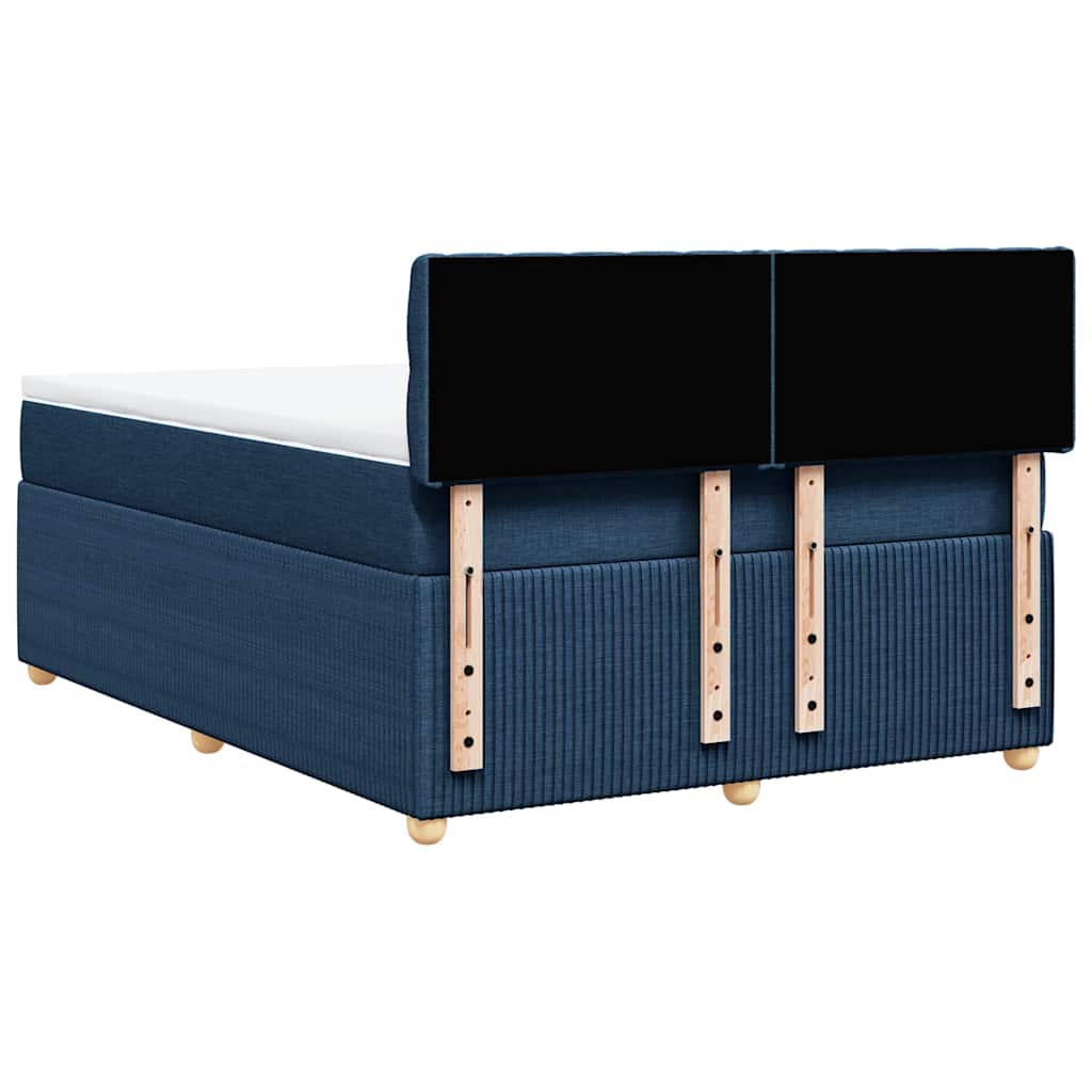 Boxspring met matras stof blauw 140x190 cm – afbeelding 8