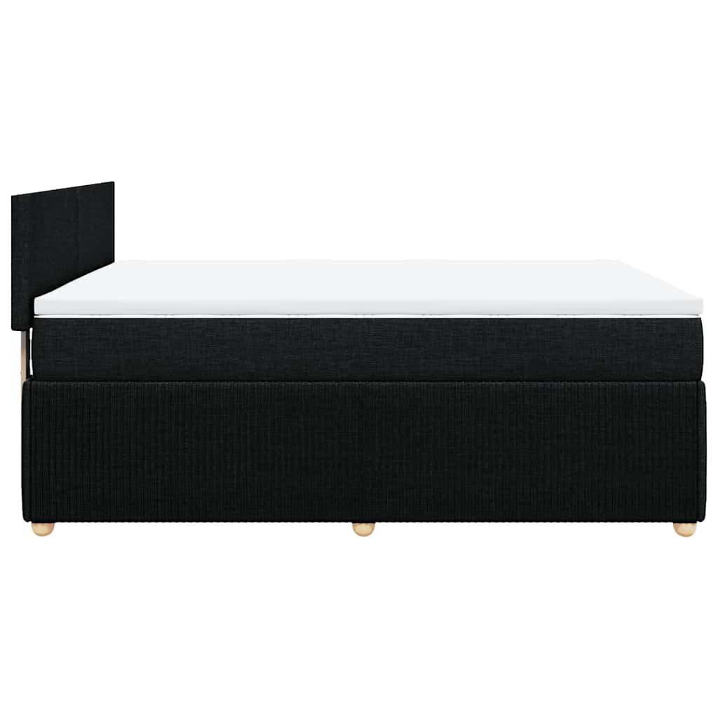 Boxspring met matras stof zwart 140x200 cm – afbeelding 7