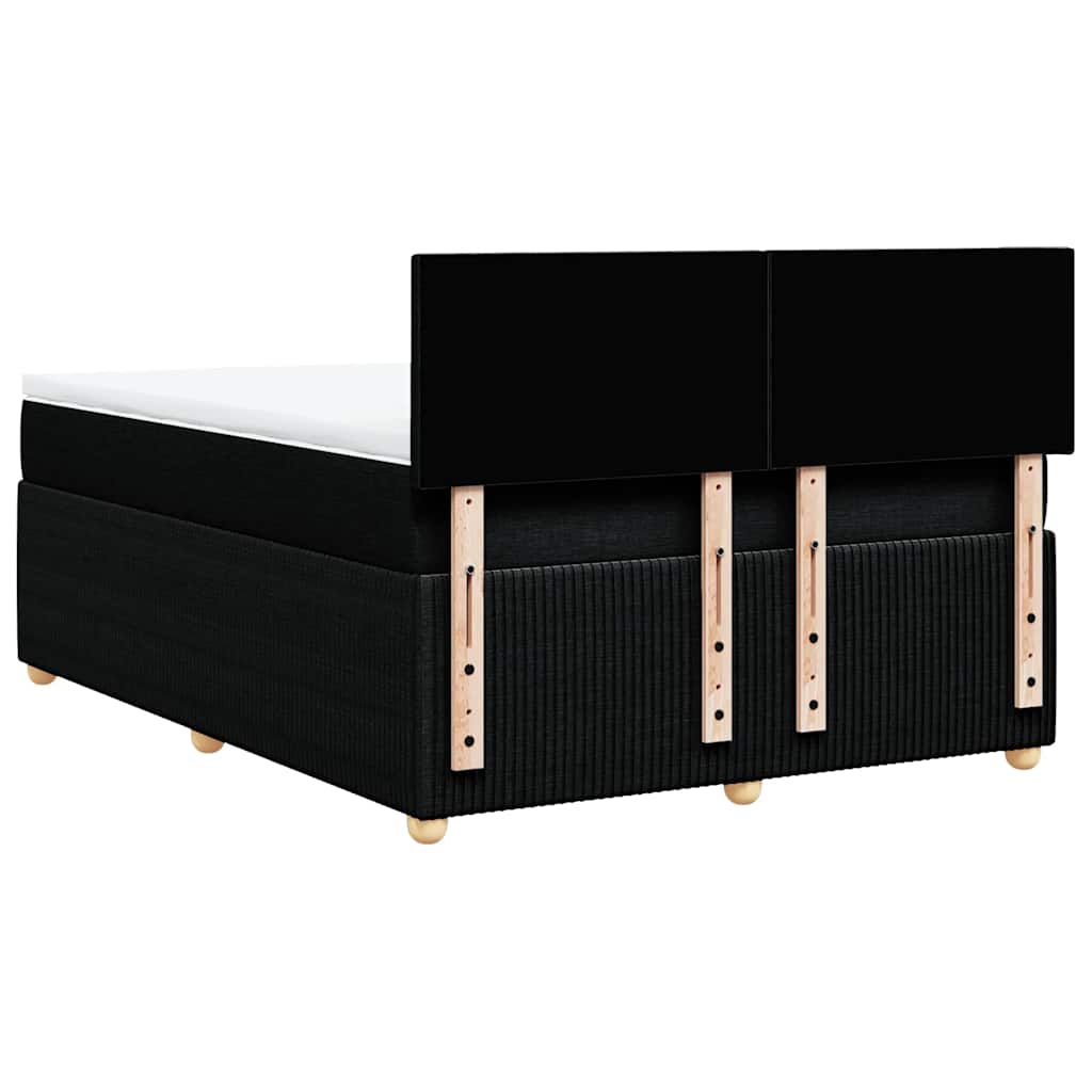 Boxspring met matras stof zwart 140x200 cm – afbeelding 8