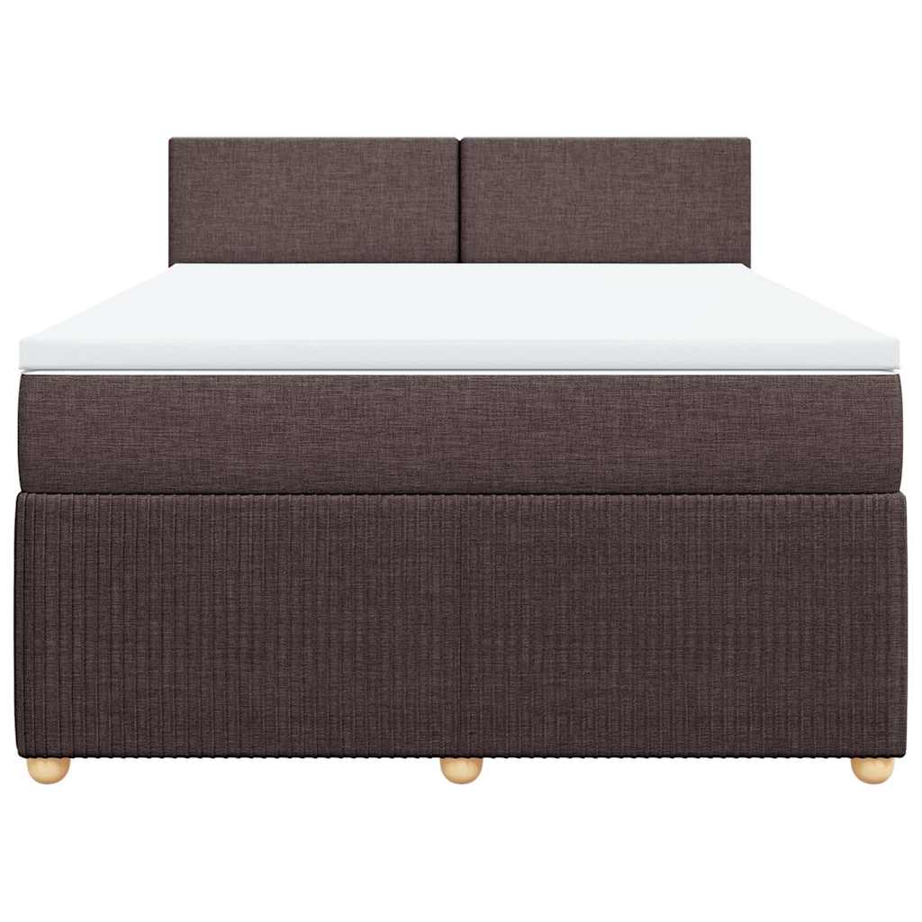 Boxspring met matras stof donkerbruin 140x200 cm – afbeelding 6