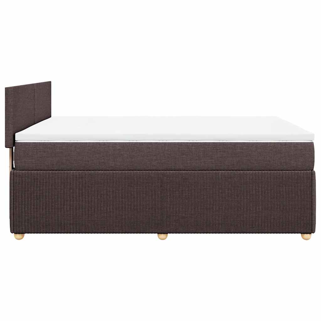 Boxspring met matras stof donkerbruin 140x200 cm – afbeelding 7